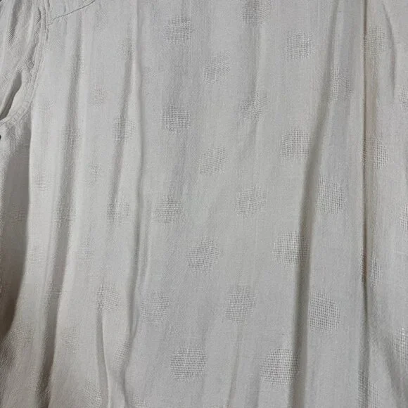Common People Linen Blend Textured Polka Dot Button Up Shirt Size L Resort Wear - Picture 11 of 14